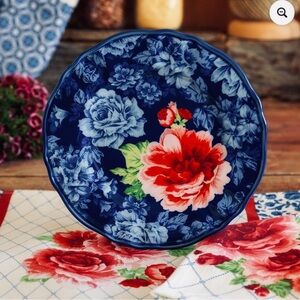 Set of 8 The Pioneer Woman Floral Heritage Rose Salad & Dinner Plates